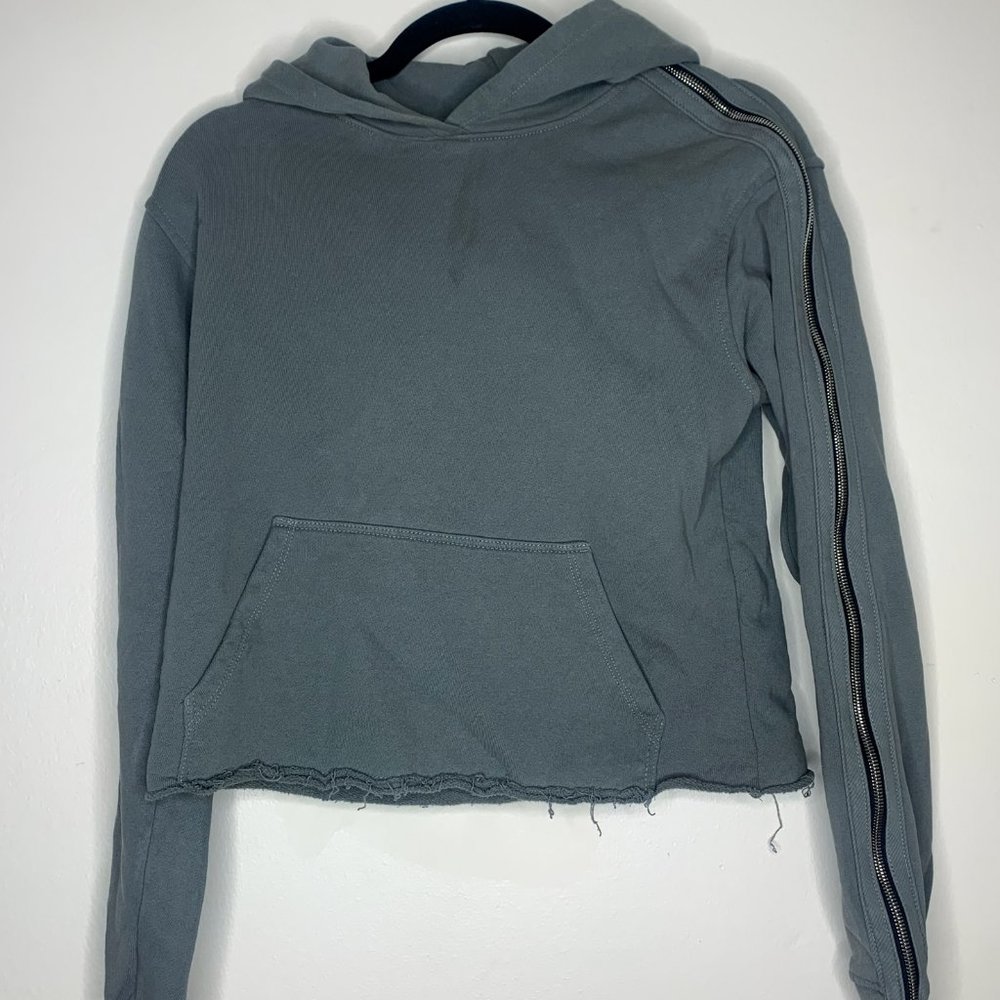 Frayed RtA Cropped Hoodie